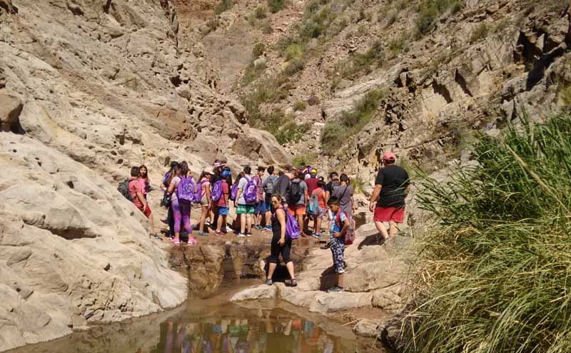 Trekking actividad para estudiantes en San Rafael Mendoza